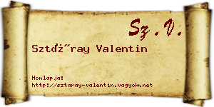 Sztáray Valentin névjegykártya